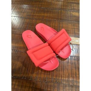 Olukai sunbeam slides sandals 10 coral red